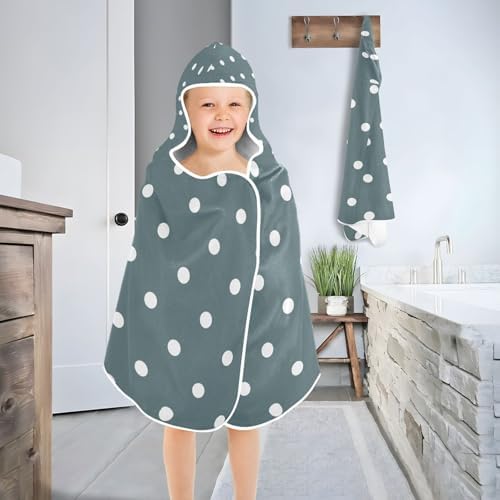 GAIGEO White Polka Dots Kids Beach Towel