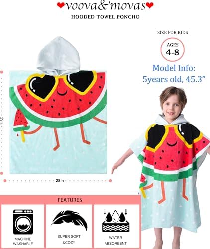 VOOVA MOVAS Kids Beach Towel with Hood