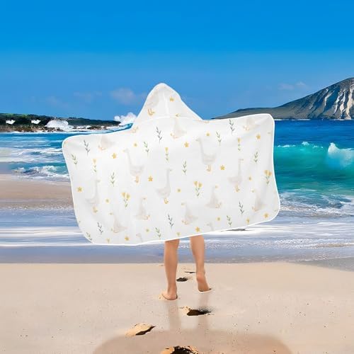 Burbuja Goose Bird Twig Hooded Bath Towel for Kids