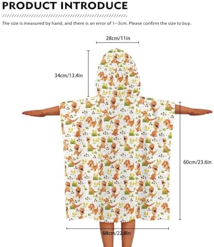 Multi Cute Dinosaur Kids Bath Towel Hooded Cape