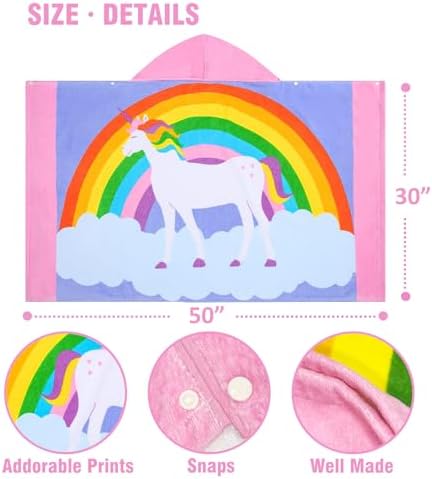 Kids Hooded Bath Towel - Soft Thick 100 Cotton