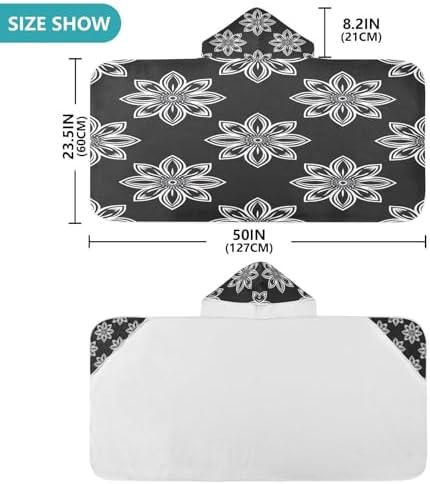 Msyxl Simple Flower Pattern Hooded Kids Bath Towel