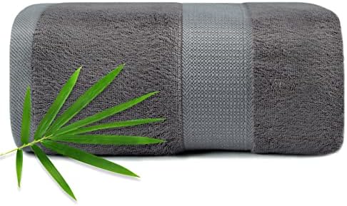 CANFOISON Extra Large Bath Towel - Dark Grey 35 x 70