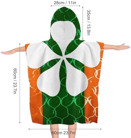 Kids Hooded Beach Towel with Leaf Print