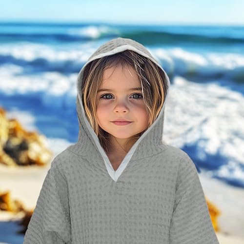 Original Kids Hooded Towel Poncho - 22x30 Grey