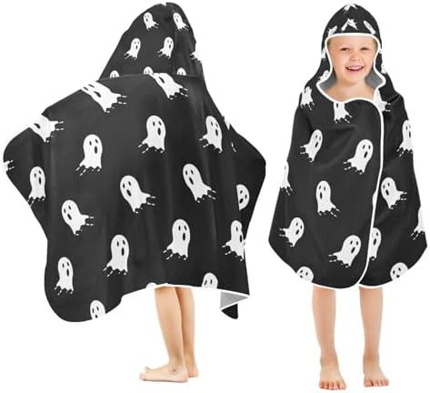 Halloween Ghost Kids Hooded Bath Towel for Boys Girls