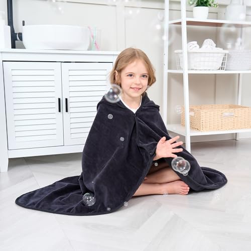Hiturbo Kids Hooded Bath Towel - Black