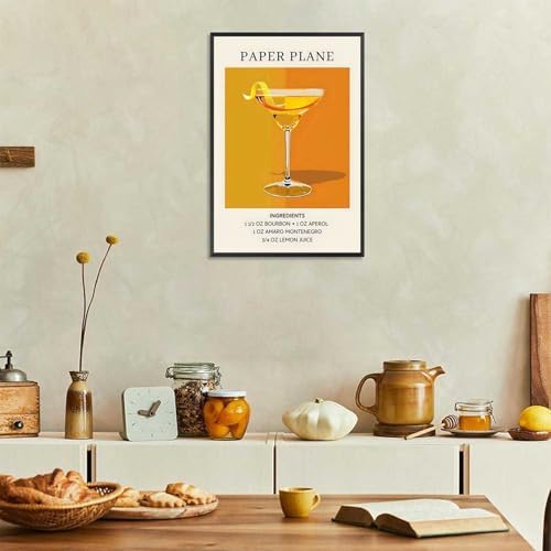 Vintage Cocktail Poster 12x16in Framed Wall Art