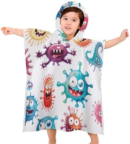 Kids Hooded Bath Towel with Cartoon Design