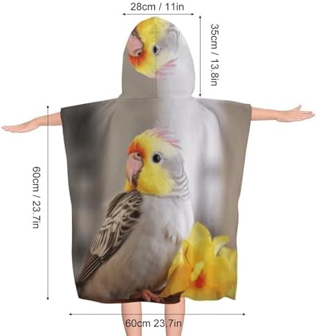 Cute Cockatiel Kids Hooded Bath Towel