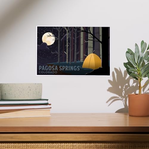 Lantern Press 8x12 Art Print Pagosa Springs Camping by Cliffside Pop Sky
