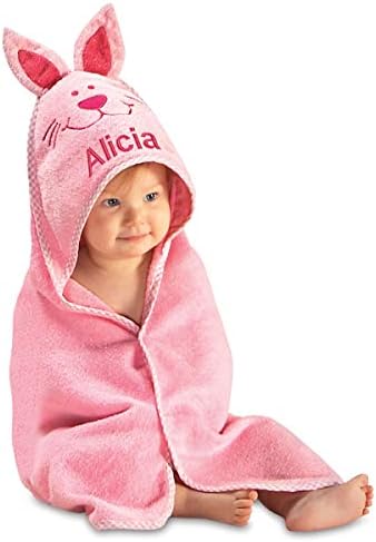 Lillian Vernon Pink Bunny Hooded Towel for Baby - 100 Cotton