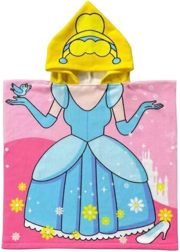 Kids Hooded Beach Towel Princess Poncho for Girls 3-8 Years Old