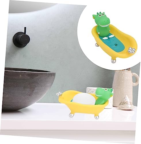 Luxshiny Cartoon Dinosaur Soap Holder with Drain for Bathroom