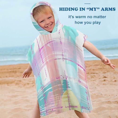 Kids Hooded Bath Towel with Plaid Pattern