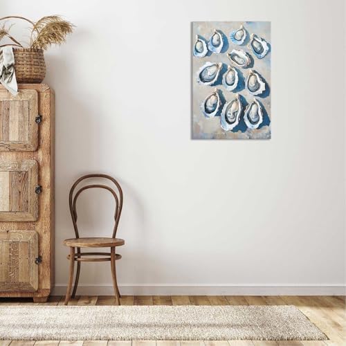 Retro Simple Oyster Poster 12x16in Framed
