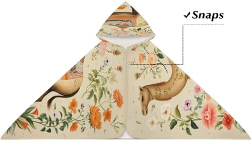 Piolysio Camel Hooded Towels for Kids