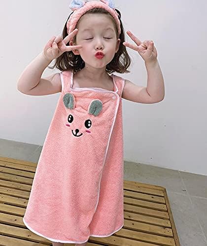 PURFUN Girls Beach Towel Wrap with Cartoon Rabbit