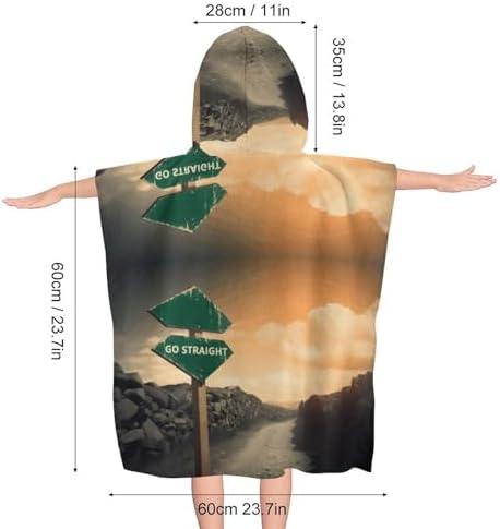 Kids Hooded Beach Towel with Road Print