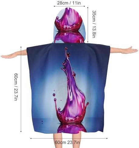 Kids Hooded Bath Towel with Purple Print