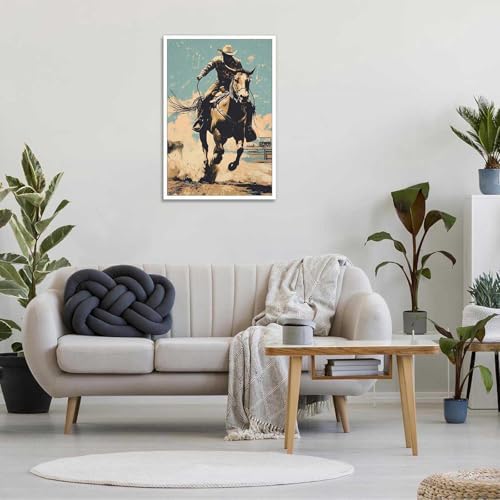 Vintage Western Cowboy Poster 12x16in Unframed