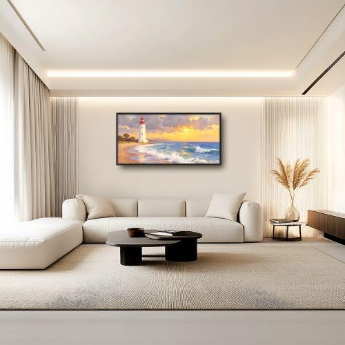 Large Wall Art Lighthouse Ocean Sunset 30x60 Print
