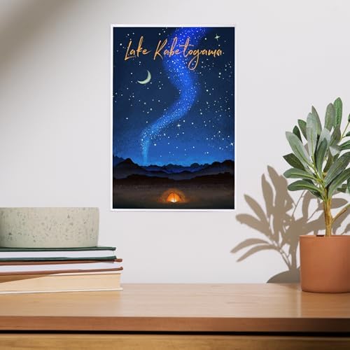 Lantern Press 8x12 Inch Art Print Wall Decor Camping Scene