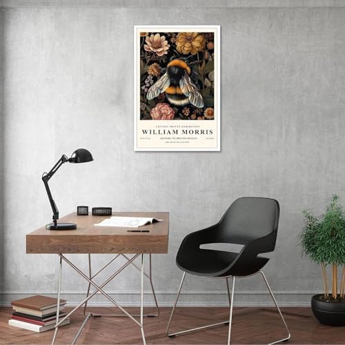 Retro Floral Wasp Poster 16x24in Unframed