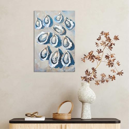 Retro Simple Oyster Poster 12x16in Framed