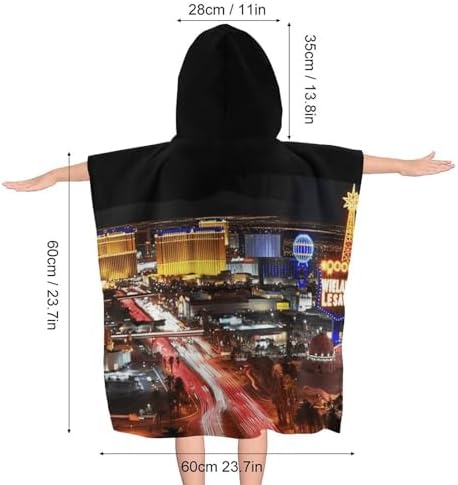 Kids Bath Towel with Las Vegas Night City Print