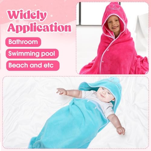 2 Pcs Princess Hooded Bath Towels for Kids