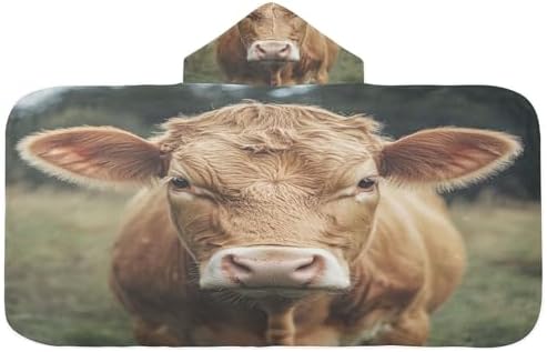 Kigai Cute Cow Hooded Bath Towel for Kids