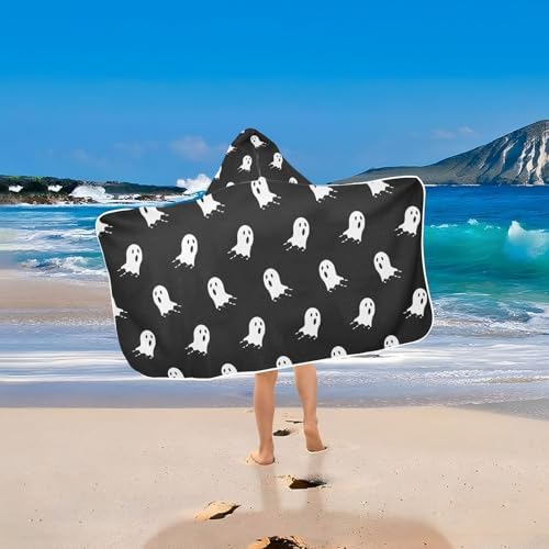 Halloween Ghost Kids Hooded Bath Towel for Boys Girls