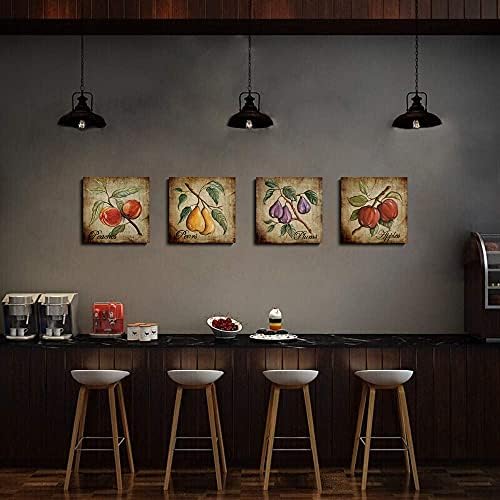 NLKTIYC Fruit Wall Art Set 4 Panels Canvas Print