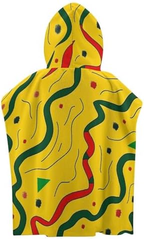 Kids Hooded Bath Towel with Wavy Lines