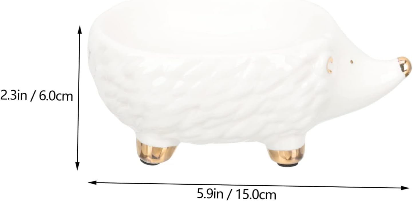 Hedgehog Shaped Ceramic Soap Holder for Kitchen Bathroom