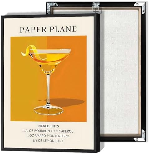 Vintage Cocktail Poster 12x16in Framed Wall Art