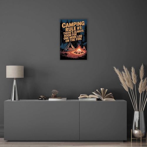 Vintage Camping Posters 24x36in Framed Wall Art