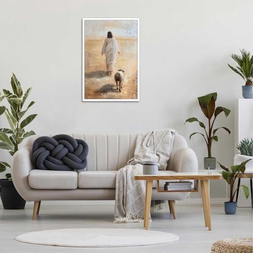 Jesus And The Lamb Poster 12x16in Unframed Wall Art