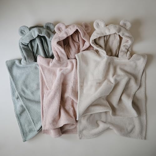 Mushie Poncho Towel for Kids Fog 1-3 Years