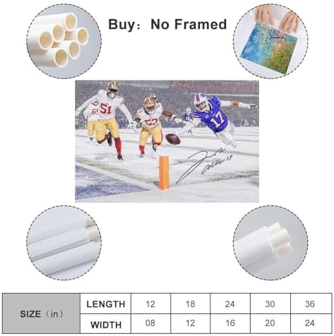 ZHANGYIDUAN Josh Allen Touchdown Canvas Poster Wall Art Decor Print