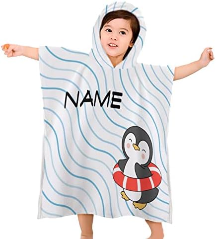 Custom Hooded Towel for Toddlers - Penguin Design