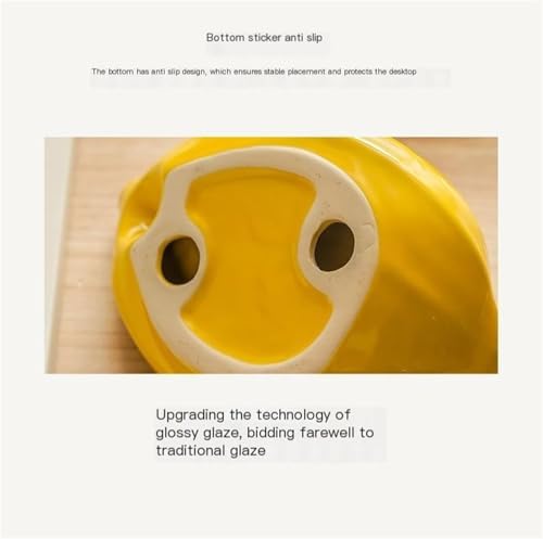 Ceramic Banana Soap Holder with Drain Green and Yellow