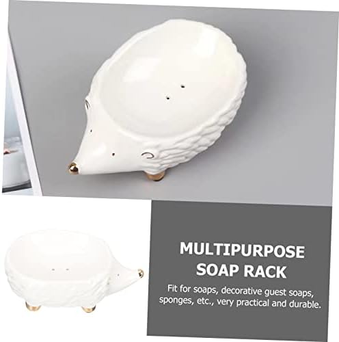Ceramic Hedgehog Soap Holder for Bathroom Kitchen