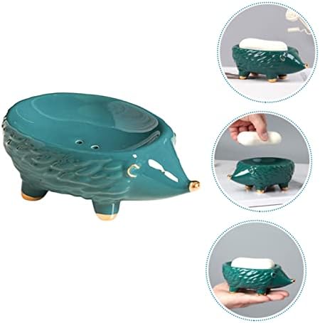 ABOOFAN Cartoon Hedgehog Soap Holder Ceramic Tray