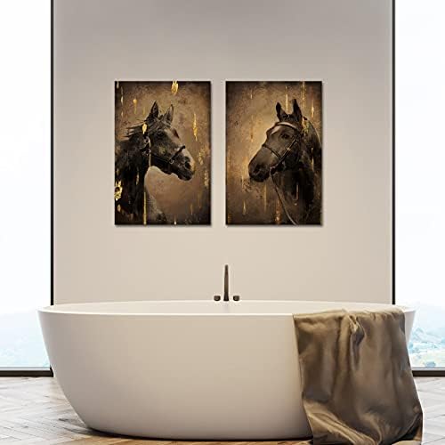 HOMEOART Horse Wall Art 12x16 Inches 2 Piece