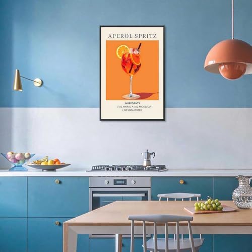 Vintage Cocktail Poster Framed 12x16in Wall Art