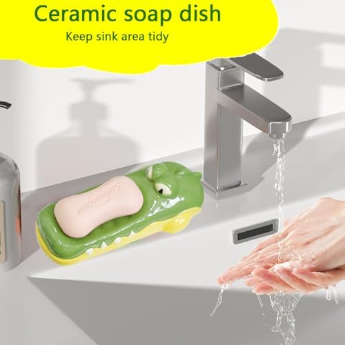 UAYBABU Crocodile Soap Dish Self-Draining Kitchen Sink Organizer