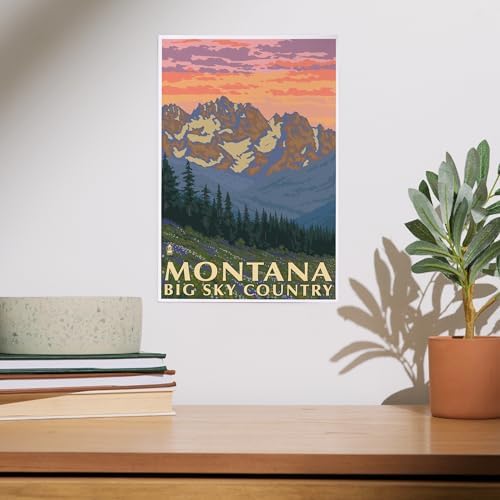 Lantern Press 8x12 Art Print Montana Big Sky Country Spring Flowers