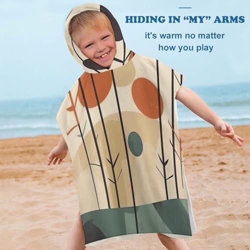 Kids Hooded Bath Towel with Circular Pattern